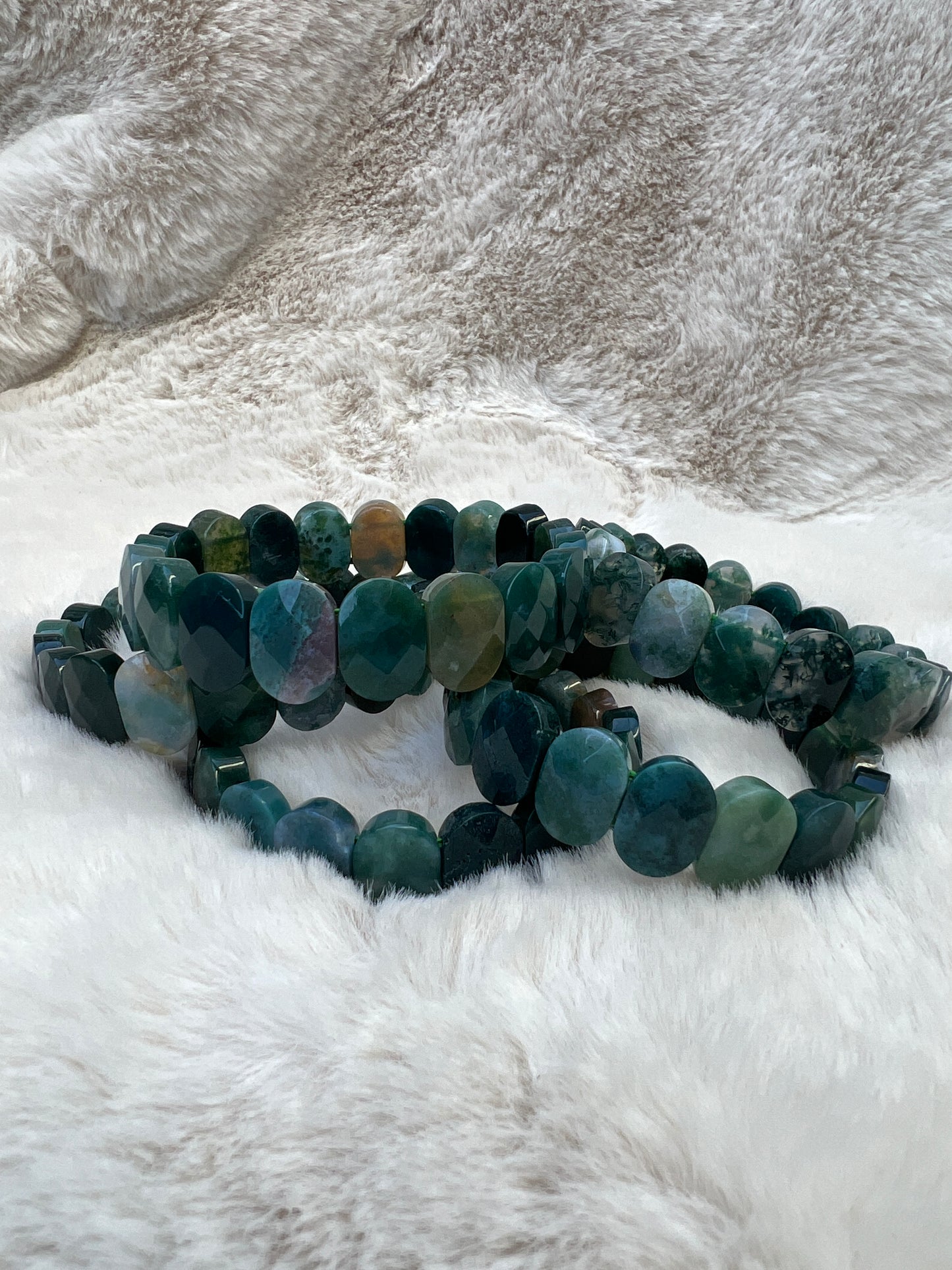 Moss Agate Stretch Bangle