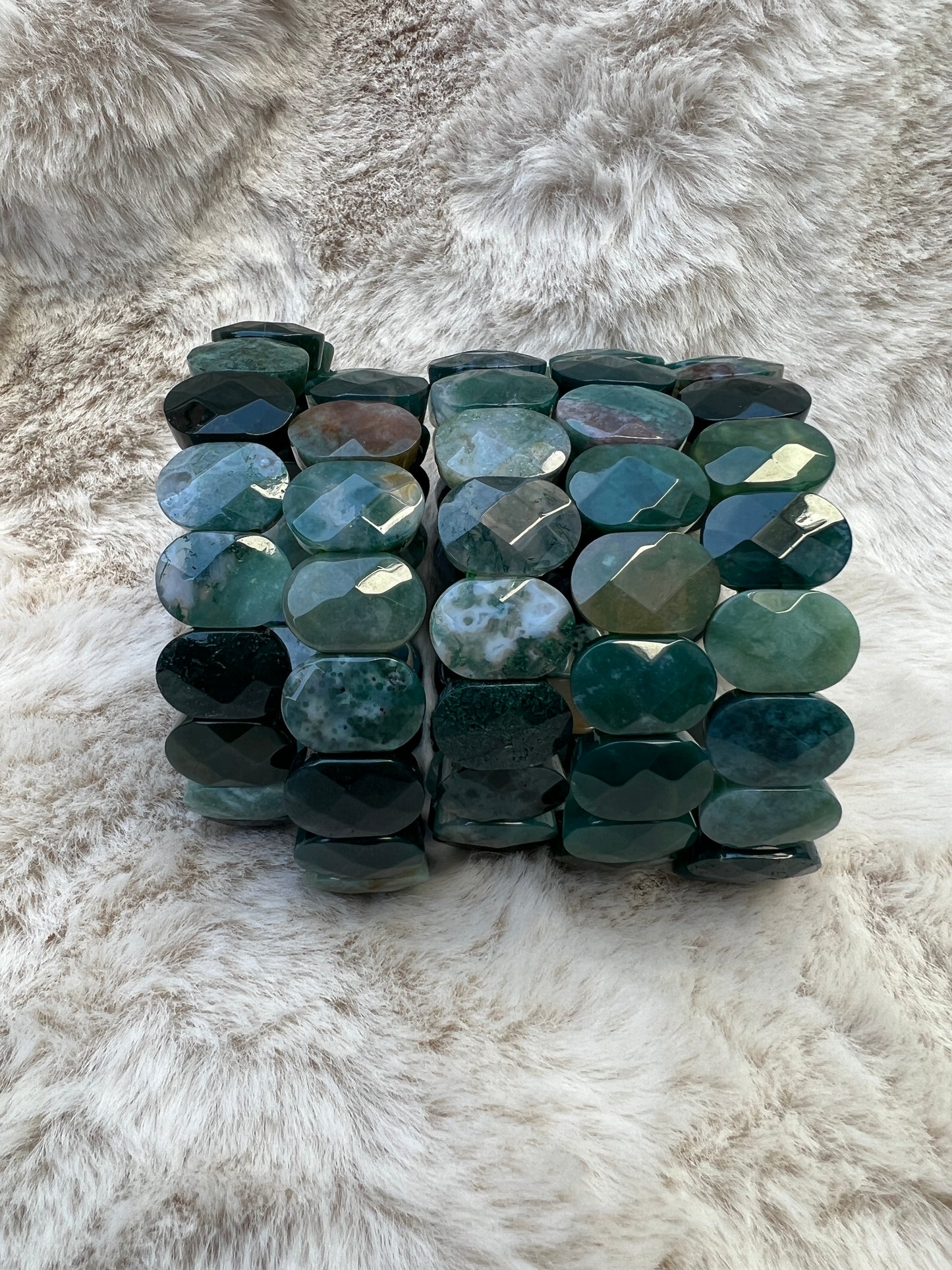 Moss Agate Stretch Bangle