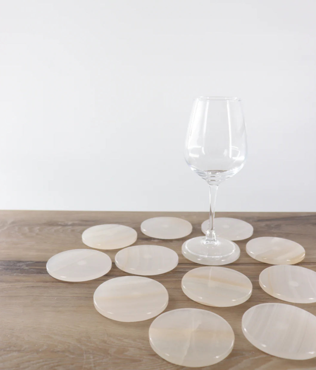 White Onyx Coasters Set of 4