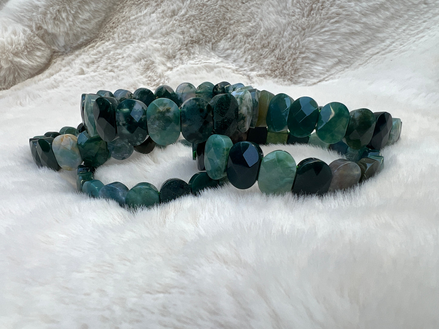 Moss Agate Stretch Bangle