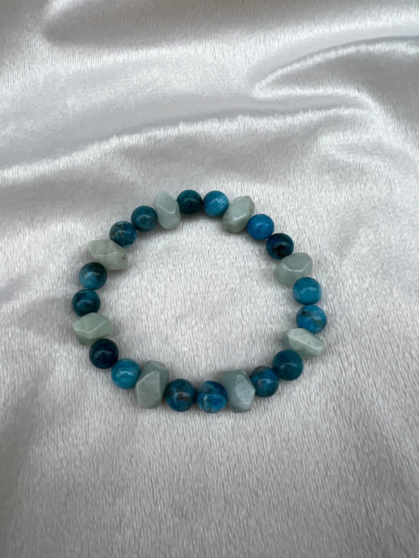 Aquamarine and Blue Apatite Bracelet